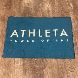 Athleta Teal Towel with Slogan